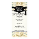 art nouveau floral swirl pattern neutrals grad custom announcement