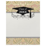 art nouveau flower elegant pattern graduation custom letterhead