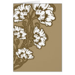 Art Nouveau Flower Heart Tan cards