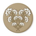 Art Nouveau Flower Heart Tan