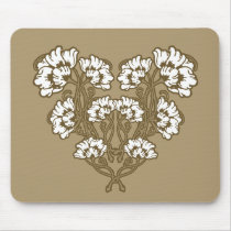 Art Nouveau Flower Heart Tan
