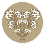 Art Nouveau Flower Heart Tan