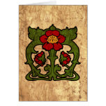 Art Nouveau Flower Motif Greeting Cards
