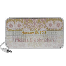 art nouveau flower pattern wedding keepsake travel speakers