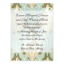art nouveau flower vintage pattern personalized announcement