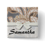 art nouveau flowers and foliage design button
