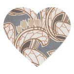 art nouveau flowers and foliage design heart stickers