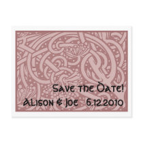 Art Nouveau Frame save the date postcard in pink