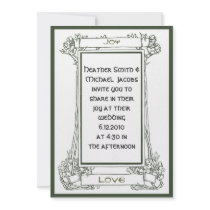 Art Nouveau Frame with vines and berries in green