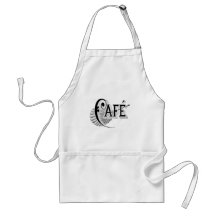 Art Nouveau French Cafe Coffee shop logo Aprons