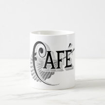 Art Nouveau French Cafe Coffee shop logo Mugs