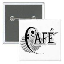 Art Nouveau French Cafe Coffee shop logo Pins