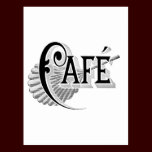 Art Nouveau French Cafe Coffee shop logo postcards
