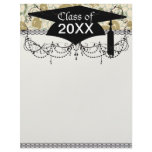 art nouveau fruit and flowers pattern graduation personalized letterhead
