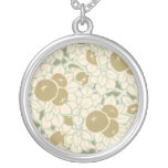 art nouveau fruit and flowers pattern necklace