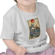 Art Nouveau -Girl knitting with her cat T Shirts