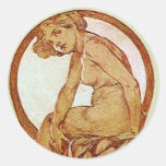 Art Nouveau Goddess Round Sticker