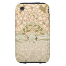 art nouveau intricate floral brown pattern iPhone 3 tough cases