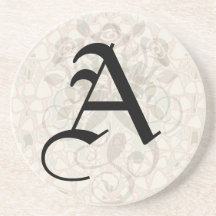 art nouveau intricate floral brown pattern drink coaster