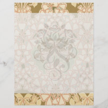 art nouveau intricate floral brown pattern flyers