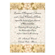 art nouveau intricate floral brown pattern custom announcement