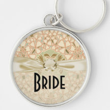 art nouveau intricate floral brown pattern key chains