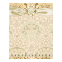art nouveau intricate floral brown pattern personalized letterhead