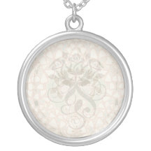 art nouveau intricate floral brown pattern pendant
