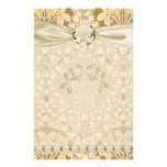 art nouveau intricate floral brown pattern custom stationery
