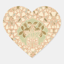 art nouveau intricate floral brown pattern stickers