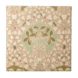 art nouveau intricate floral brown pattern ceramic tile