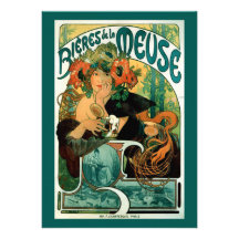 Art Nouveau Invitation by Alphonse (Alfons) Mucha