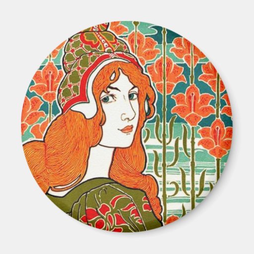 Art Nouveau ~ Jane by Louis John Rhead Fridge Magnet