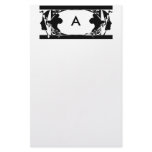 Art Nouveau Ladies Silouette Monogram Stationery Design