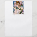 Art Nouveau Lady with Flowers Custom Flyer