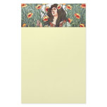 Art Nouveau Lady with Flowers Stationary stationery