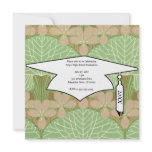 art nouveau leafy green floral pattern graduation invite