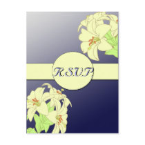 Art Nouveau Lillies Wedding Response Card Postcards