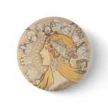Art Nouveau ~ Mucha ~ LA PLUME Button