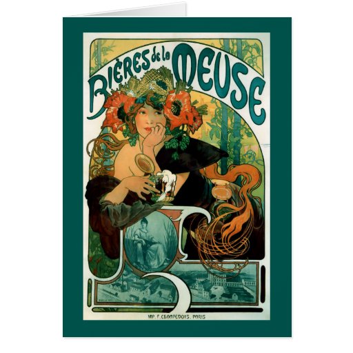 Art Nouveau: Mucha Poster Art - Bieres de la Meuse Cards