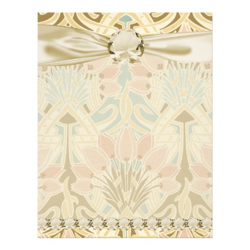 art nouveau nature floral pattern art letterhead template