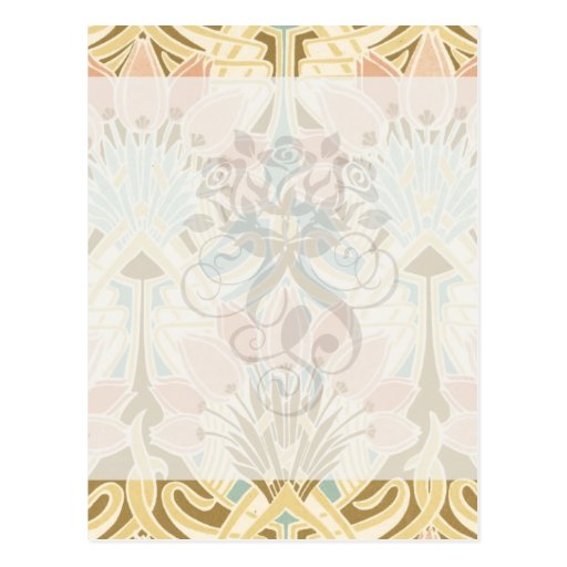 art nouveau nature floral pattern art post cards