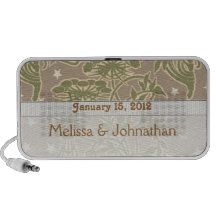 art nouveau neutral floral wedding keepsake mini speakers