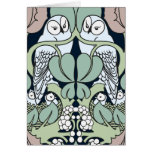 Art Nouveau Owl Nest Happy Anniversary Cards