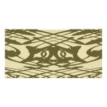 Art Nouveau Pattern in Beige and Brown. Personalized Photo Card