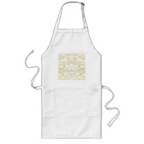 Art Nouveau Pattern in Beige and White. Apron
