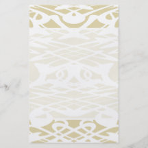 Art Nouveau Pattern in Beige and White. Full Color Flyer