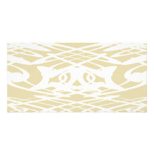 Art Nouveau Pattern in Beige and White. Personalized Photo Card