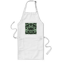 Art Nouveau Pattern in Green and Black. Aprons