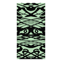 Art Nouveau Pattern in Green and Black. Photo Cards